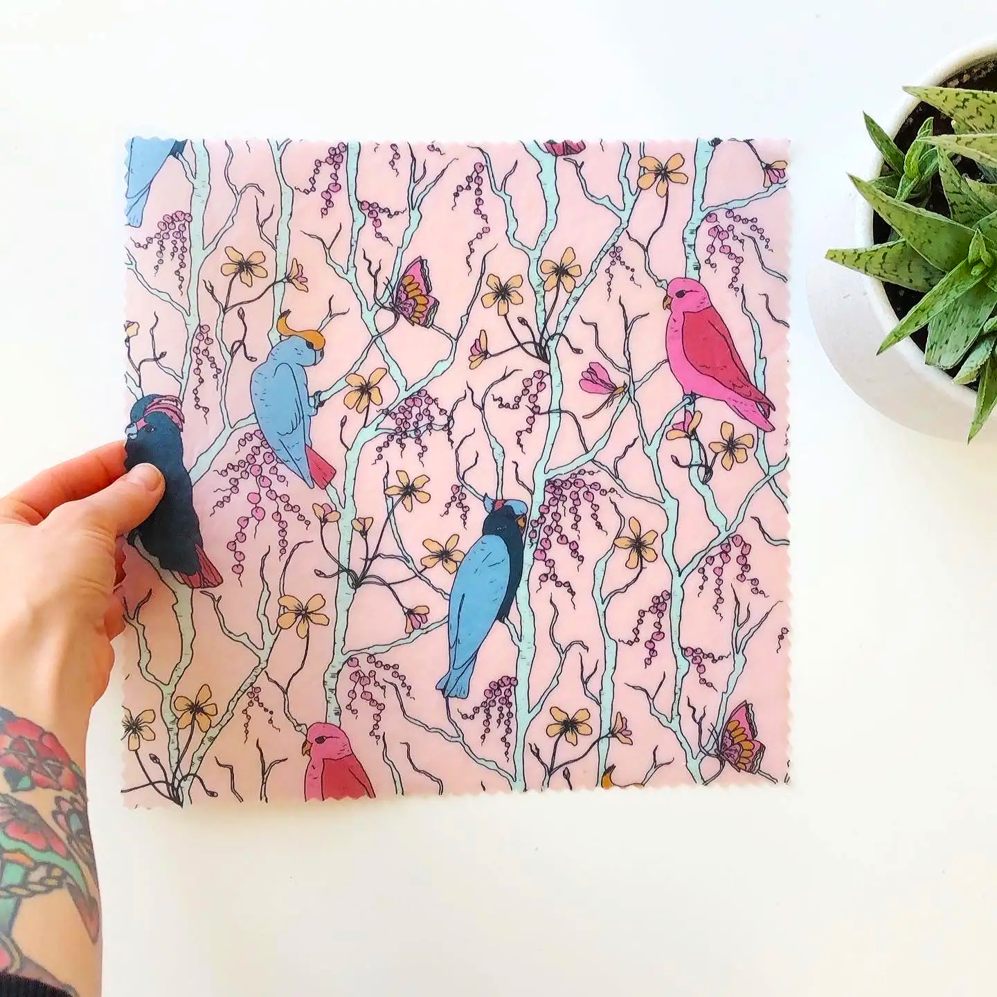 Beeswax & Cotton Food Wrap – Secret Garden, Medium