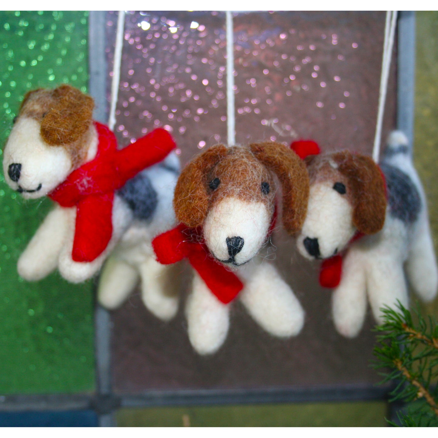 Handmade Felted Ornaments - Puppy Edition (set of 3)